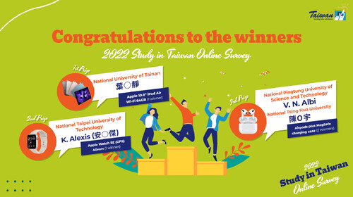 Event Announcement: 2022 Study In Taiwan Online Survey Winners